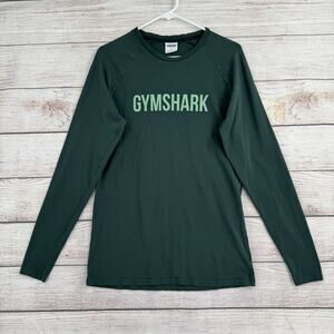 Gymshark Apollo Long Sleeve T-Shirt Mens Large Green Muscle Fit Stretch